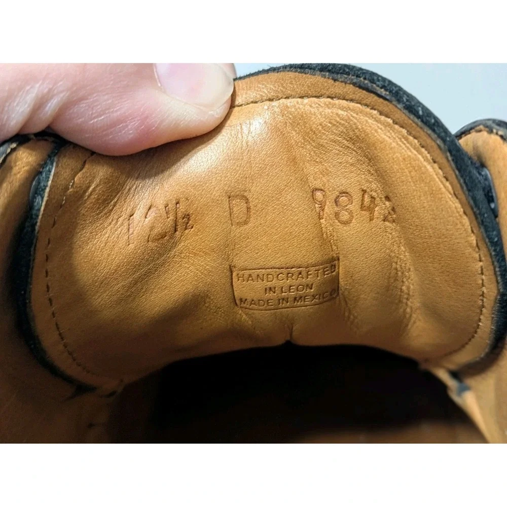 Tauer & Johnson Wellington Oxford Shoes Black Calf Deer Leather Mens Size 12.5 D